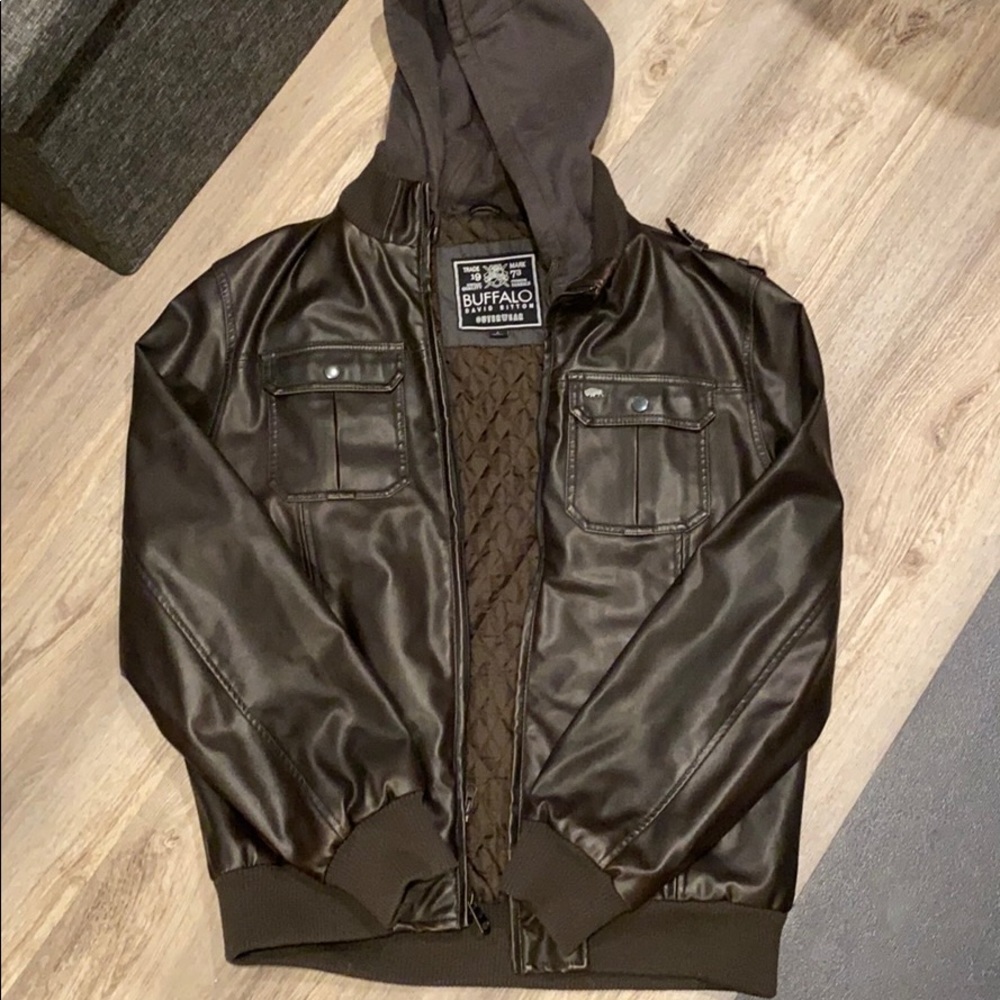 Buffalo David Bitton PU Leather Hooded Jacket